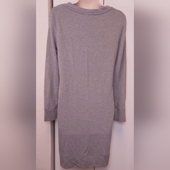 Adrienne Vittadini Grey Knit Shift Dress Size Small Long Sleeve Everyday Comfy - Picture 4 of 9
